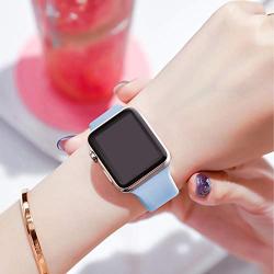 IYOU Sport Band Compatible with Watch Band 38MM 42MM 40MM 44MM, Soft Silicone Replacement Sport Strap Compatible with 2019 Watch Series 5 2018 Watch Series 4/3/2/1
