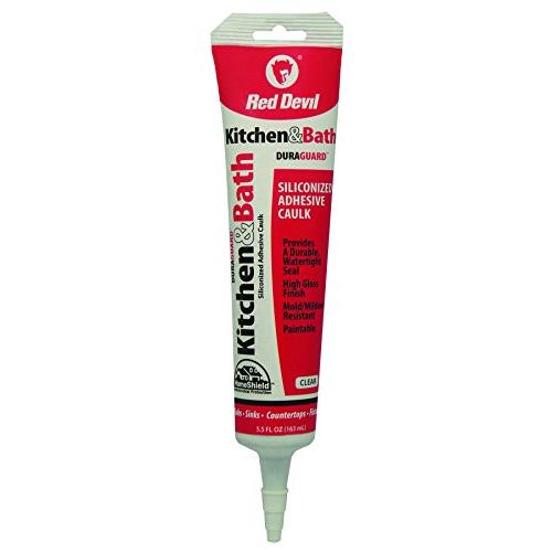 Red Devil 0445 Kitchen & Bath Siliconized Acrylic Caulk, Clear, 5.5-Ounce