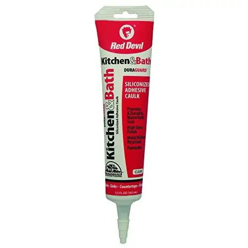 Red Devil 0445 Kitchen & Bath Siliconized Acrylic Caulk, Clear, 5.5-Ounce