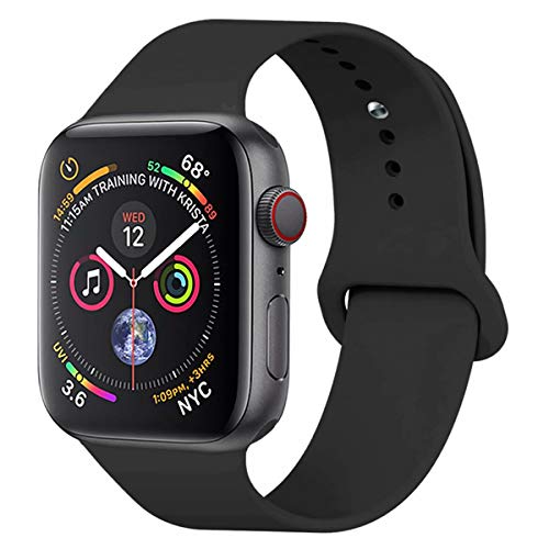 YANCH Compatible with for Apple Watch Band 38mm 42mm 40mm 44mm, Soft Silicone Sport Band Replacement Wrist Strap Compatible with for iWatch Series 4/3/2/1, Nike+,Sport,Edition