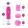 Discreet Pinpoint Massager - Multi Speed Pocket Vibrator - Waterproof - 3 Silicone Attachments - Massage Kit - Sex Toy for Women - Sex Toy for Couples (Pink)