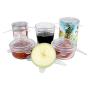 [12 Pcs] - Clear Silicone Stretch Lids, Durable Reusable Food Covers Fit all Shapes Sizes of Containers or Bowls, Keeps Food Fresh With an Airtight Seal, Dishwasher Freezer Safe, Multiple Sizes
