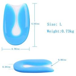 Silicone Gel Heel Cups, Heel Pads for Plantar Fasciitis,Heel Spurs & Heel Pain Foot Care (L)