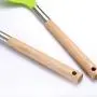 A Set of Kitchen Utensils, Silicone Kitchen Utensils Non-Stick Silicone Cookware With Wooden Handle Durable Nylon Suit, Kitchenware