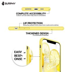 SURPHY Silicone Case Compatible with iPhone 11 Pro Case 5.8 inch, Liquid Silicone Full Body Thickening Design Phone Case (with Microfiber Lining) for iPhone 11 Pro 5.8 2019, Yellow