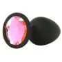 Doc Johnson Booty Bling - Spade Shaped Silicone Anal Plug with Jeweled Base - 3" Long and 1.2" Wide - Small - Pink Jewel