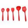 Best Quality - Cooking Tool Sets - 5-Pieces Red Kitchenware Kitchen Utensils Heat Resistant Silicone Cooking Tools Cookware Set - by SeedWorld - 1 PCs