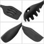 Silicone Kitchenware Set 10 Piece Set Silicone Scraper Brush Food Clip Cooking Shovel Spoon (Color : Black)