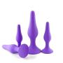 Bbshop 4PCS 100% Medical Grade Silicone Purple Anal Butt Plug Fetish Sex Toy for Men and Women.