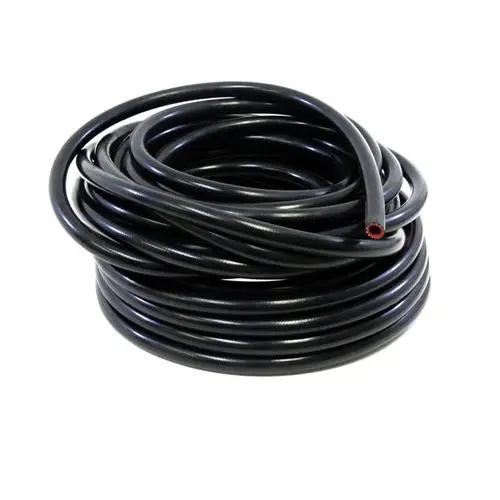 HPS 1/4" ID Black high temp reinforced silicone heater hose 10 feet roll, Max Working Pressure 85 psi, Max Temperature Rating: 350F, Bend Radius: 1"