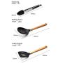 Alter-K-DJ 9 Sets of Silicone Handle with Wooden Handle Cooking Shovel Spoon Eggbeater Kitchen Tools Kitchenware Set