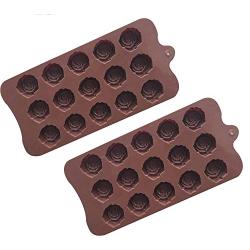 2Pcs 15-Even Rose Flowers Shaped Silicone Chocolate Mold Cookware Baking Tool Kitchenware Fondant Cake Decoration Tool