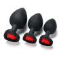 Ronri Anal Sex Trainer, Silicone Heart Shaped Jeweled Butt Plugs, Anal Sexy Toys Kit for Starter Beginner Men Women Couples (Black, S#)