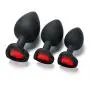 Ronri Anal Sex Trainer, Silicone Heart Shaped Jeweled Butt Plugs, Anal Sexy Toys Kit for Starter Beginner Men Women Couples (Black, S#)
