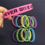 GOGO Never Give Up Bracelets/Neon Rubber Wristbands Glow-in-The-Dark