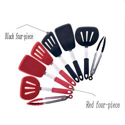 Antennababy Kitchenware Four-Piece Non-Stick Pan Spatula Silicone Shovel High Temperature Pizza Shovel Home Kitchen Silicone Shovel,Red