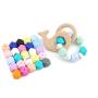 baby love home 50pcs 17mm 25colors DIY Silicone Beads for Teether Mix Color Hexagon DIY Necklace/Bracelet Baby Teething Beads