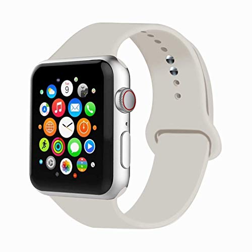 IYOU Sport Band Compatible with Watch Band 38MM 42MM 40MM 44MM, Soft Silicone Replacement Sport Strap Compatible with 2019 Watch Series 5 2018 Watch Series 4/3/2/1