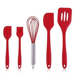 YingYing Home Solid Color 5 Piece/Set Healthy Silicone Cooking Tools Durable Simple Design Kitchen Cooking Tools Kitchenware