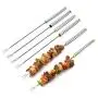 Buedvo Kabob Skewers, Stainless Steel BBQ Skewers Set, Reusable BBQ Sticks, Metal Grilling Skewers for Shish Vegetables and More