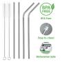 YIHONG Set of 8 Reusable Stainless Steel Metal Straws- Ultra Long 10.5 Inch- Regular Size 6 mm Wide - 30oz Tumblers Compatible - 4 Straight+ 4 Bent+ 2 Brushes+ 1 Pouch