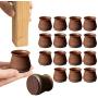 Chair Leg Protectors with Felt 16 Pcs, Silicone Furniture Pads For Hardwood Floors, Table Caps Chair Leg Covers For Furniture Moving, Table Foot Stopper to Protect Floors from Scratches, Coffee, Small