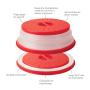 Tovolo Vented, Easy Grip, Collapsible Microwave Cover, 10.5 Inch, Red