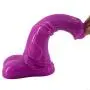 Sexy Diary 9.96"*2.08" Realistic Huge Dong Horse Dildo Soft Silicone Flirting Erotic Anal Plug Butt Sex Toys with Textured and Big Testis For Clitoris G-spot Masturbator - Purple