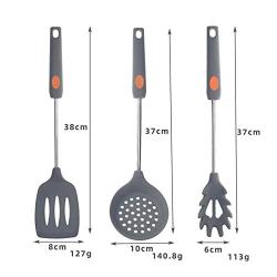 Jdeepued Silicone kitchenware 6 Piece Silicone Kitchen Utensil Set Gray Silicone Kitchen Utensils Set Kitchen Tools and Gadgets Gray Silicone Kitchen Utensils (Color : Gray, Size : 6 Piece Set)