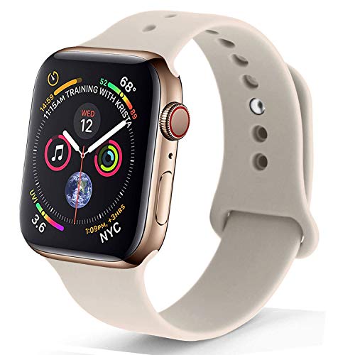 NUKELOLO Sport Band Compatible with Apple Watch 38MM 40MM 42MM 44MM,Soft Silicone Replacement Strap Compatible for Apple Watch Series 5/4/3/2/1