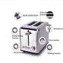QIN.J.FANG-Kitchen 220V Stainless steel Bread machine,Defrost and Reheat Multifunction Toaster 2 slices 6 gears,700-850w,Beige