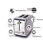 QIN.J.FANG-Kitchen 220V Stainless steel Bread machine,Defrost and Reheat Multifunction Toaster 2 slices 6 gears,700-850w,Beige