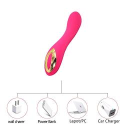 USB Magnetic Rechargeable Silicone 10 Frequency Magic Wand C-Lítoris V-?brátor Toys -Rose Red By Dwoon