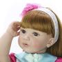 KEIUMI 24 Inch Newborn Girl Realistic Reborn Baby Doll Cloth Body 60 cm with Long Hair Toddler Birthday Gifts (Blue)