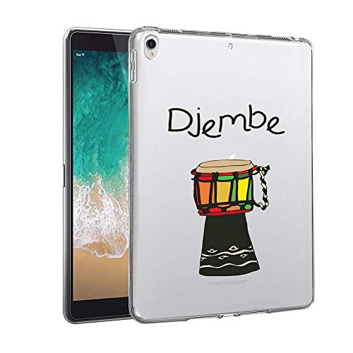 GinHo Customized Protective Cover iPad Pro 12.9 inch 2018 African Drum with Slim Soft Durable TPU Ultra-Clear Silicone UV Printing Case