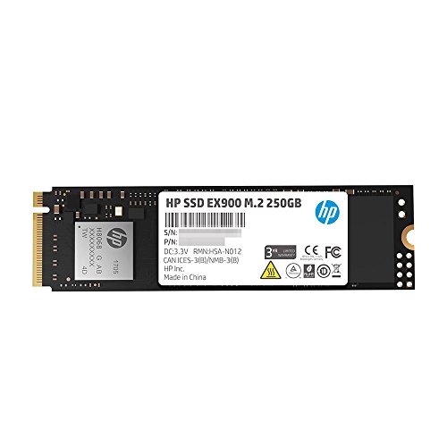 HP EX900 M.2 250GB PCIe 3.0 x4 NVMe 3D TLC NAND Internal Solid State Drive (SSD) 2YY43AA#ABC
