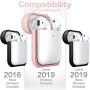 Compatible with AirPod Case Cover, (2 Pack) Cover for Airpods Case (Black&Pink)