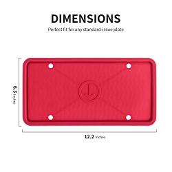 ZAKAA 2 Pack License Plate Frame,Premium Silicone Material, Rust-Proof,Rattle-Proof,Weather-Proof(RED)