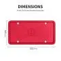 ZAKAA 2 Pack License Plate Frame,Premium Silicone Material, Rust-Proof,Rattle-Proof,Weather-Proof(RED)