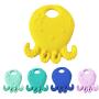 YOUSIKE Octopus Multi-Textured, Soft & Soothing, Easy-Hold, Silicone Teether for Newborn Babie, Infant Teething Toy Teether in Appetite Stimulating Colors