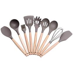 Silicone Kitchenware Non-Stick Pan Silicone Kitchen Utensils High Toughness Wooden Handle Cooking Tools Sets,Spatula G