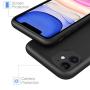 MoKo Compatible with iPhone 11 Case, Shockproof Slim Fit Liquid Silicone Gel Rubber Protective Case Soft Touch Back Cover Fit Apple iPhone 11 6.1 inch 2019 - Black