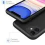 MoKo Compatible with iPhone 11 Case, Shockproof Slim Fit Liquid Silicone Gel Rubber Protective Case Soft Touch Back Cover Fit Apple iPhone 11 6.1 inch 2019 - Black
