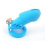 YiFeng Long Silicone Male Chastity Device Belt Restraint Cage Bondage Fetish Gimp Toy (Blue)