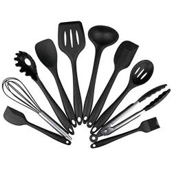 HUShjsd Silicone Kitchenware 10 Piece Set, Non-stick Cooking Spatula, Shovel Soup Spoon Western Tool Kitchen Baking High Temperature，Baking And Mixing - Ergonomic Flexible Silicone Spatula