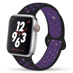 YC YANCH Compatible for Apple Watch Band 38mm 40mm 42mm 44mm,Soft Silicone Sport Band Replacement Wrist Strap Compatible for iWatch Apple Watch Series 4/3/2/1,Nike+,Sport,Edition, S/M M/L Size
