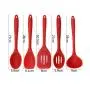 Kitchenware Utensils Set 5 Piece Silicone Heat Resistant Non-Stick Cooking Professional Spoon shovel Tools Red