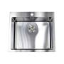 Single Sink 25 Inch Drop In Topmount Stainless Steel Kitchen Sink Package 16 Gauge Double Bowl Basin with 9 Gauge Deck Complete Sink Pack