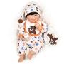 Yesteria Realistic Reborn Toddler Baby Doll Vinyl Newborn Smile Boy White Outfit with Toy Elk 20 Inches