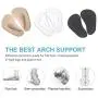(12 Pieces) Arch Support Shoe Inserts for Flat Feet | Thicken High Arch Support Insoles for Men and Women | Reusable Gel Arch Pads for Plantar Fasciitis